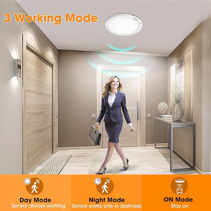 Gotopceed 2 Pack Rechargeable Motion Sensor Ceiling Light - Image 4