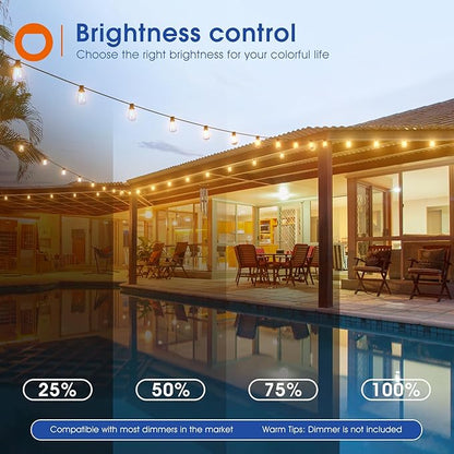 addlon 25FT LED Outdoor String Lights Waterproof Patio Lights - Image 5