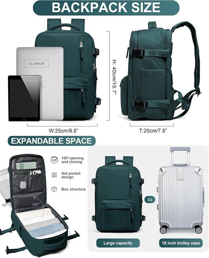 WONHOX Large Travel Backpack Carry on Flight Approved Laptop Work Business - Image 3