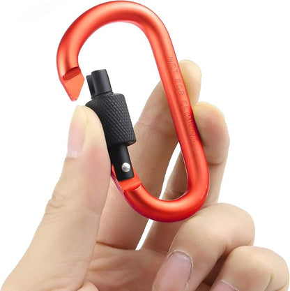 10 Pack Aluminum D Ring Key Rings Hiking Clips Locking Carabiner - Image 4