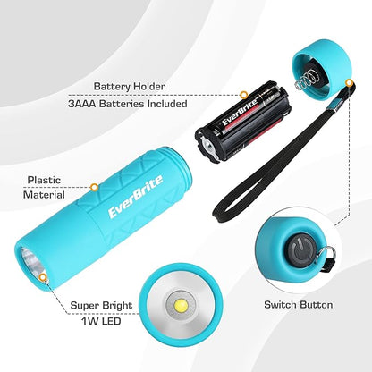 EverBrite 6-Pack Mini Flashlight Set, Small Multicolor Flashlights - Image 3