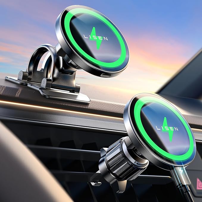 LISEN for 15W MagSafe Car Mount Charger, Magnetic Wireless Car Charger for by Lisen