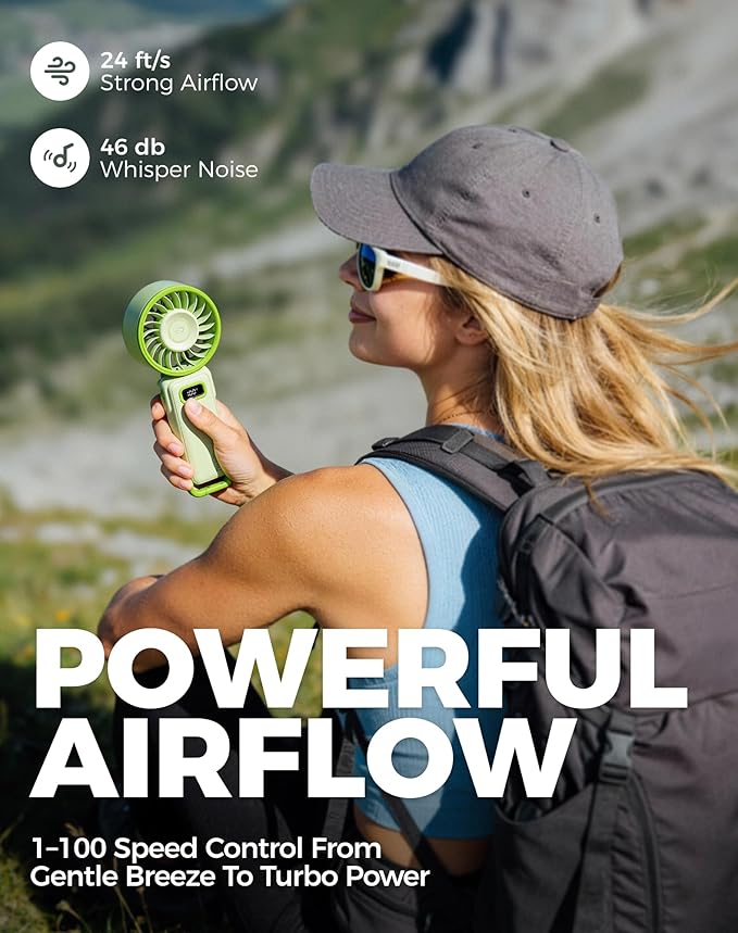 Diveblues Portable Turbo Fan, 100 Speed Handheld Fan - Image 2