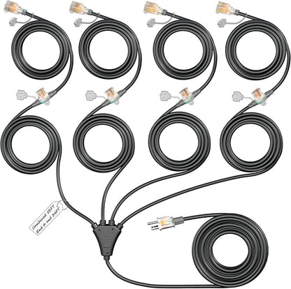 Eversimpleinc Black 1 to 4 Splitter Extension Cord, 3 Prong Plug by EversimpleInc