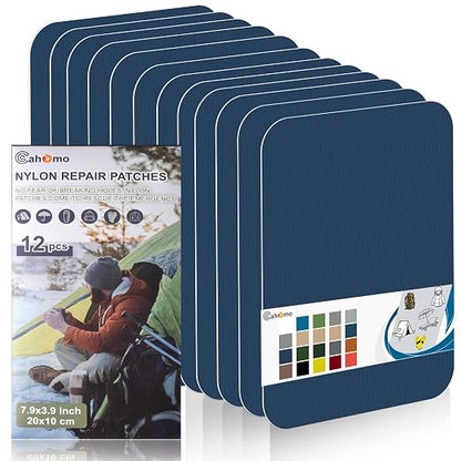 Cahomo 7.9x3.9 inch 12 PCS Nylon Repair Patch Nylon Repair Tape Self Adhesive by Cahomo
