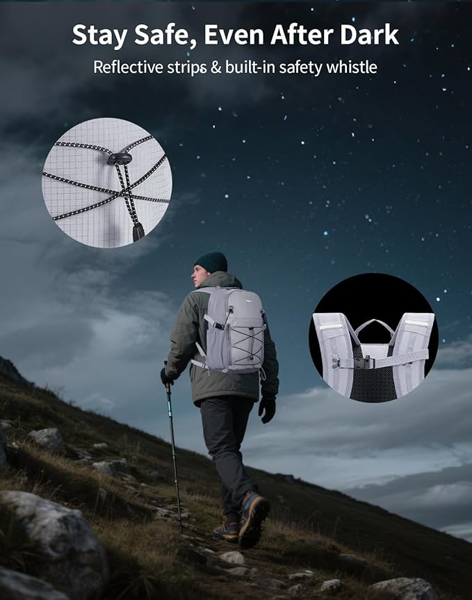 ECOHUB Small Hiking Backpack for Men Women, 20L Lightweight Travel Backpacks - Image 6