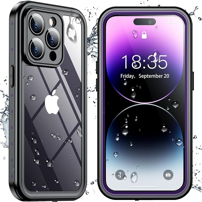 SPIDERCASE for iPhone 14 Pro Case Waterproof, Built-in Lens & Screen Protector by SPIDERCASE