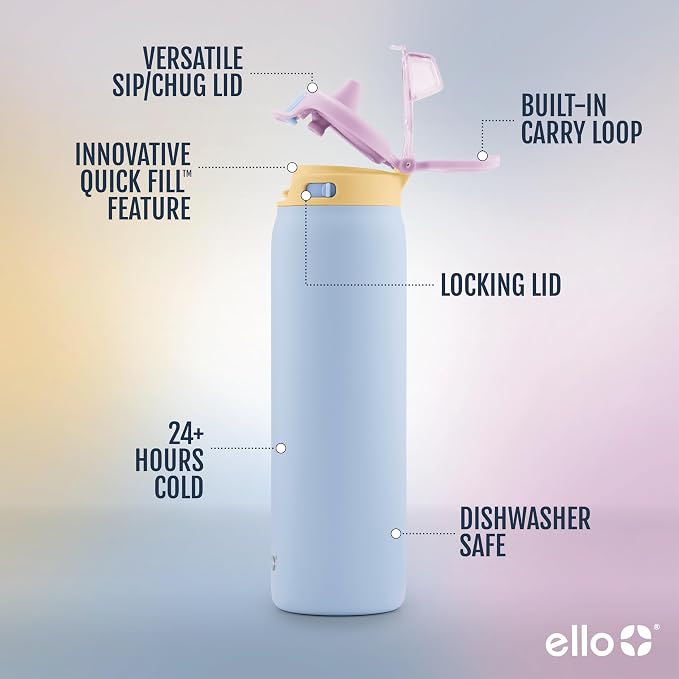 Ello Pop & Fill 32oz Stainless Steel Water Bottle - Image 3