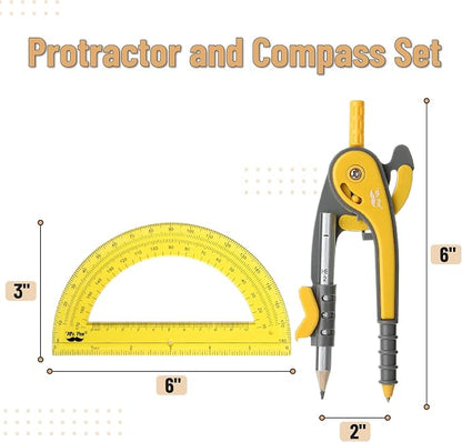 Mr. Pen- Geometry Compass and Protractor Set, 6 Inch Compass, 6 Inch Protractor - Image 2