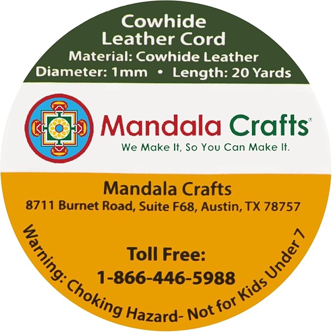 Mandala Crafts Round Cowhide Genuine Gray Leather Cord - Image 4