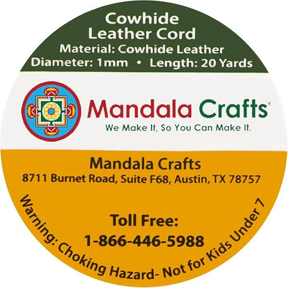 Mandala Crafts Round Cowhide Genuine Gray Leather Cord - Image 4