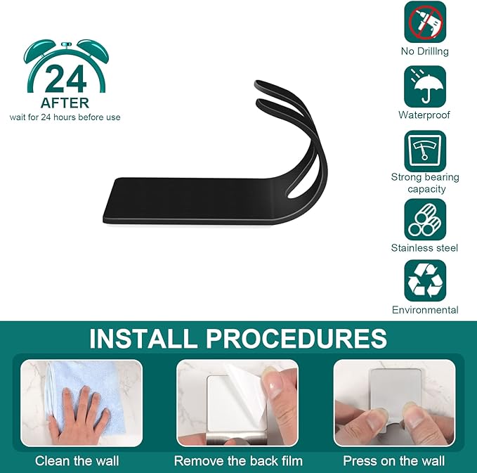 CGBE Shower Holders for Razors, 2 Pack Squeegee Holder and 2 Pack Razor Holder - Image 4