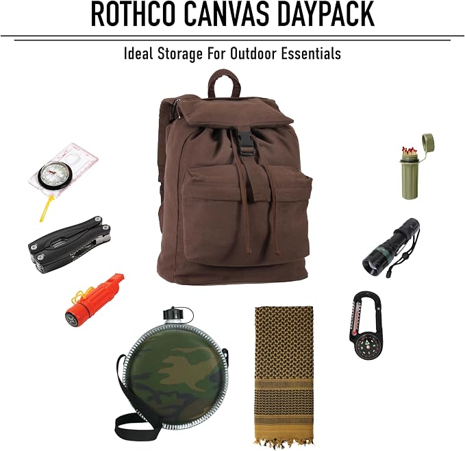 Rothco Canvas Daypack – Heavy-Duty Cotton Canvas Backpack - Image 6