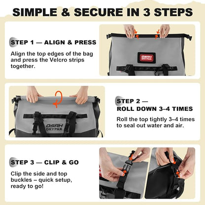 OSAH DRYPAK Waterproof Duffel Bag 25L/40L/60L – Heavy-Duty Motorcycle Tail Bag - Image 6