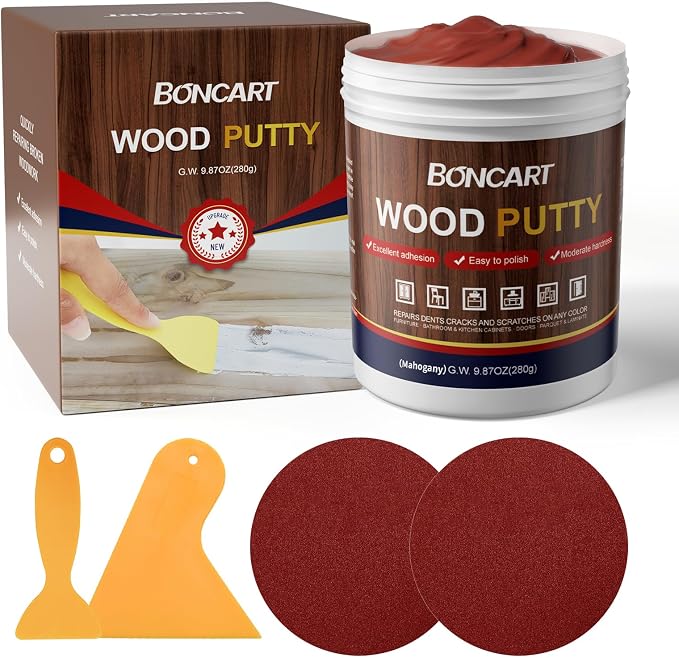 BONCART Mahogany Wood Filler, Wood Putty can Quickly Repair Holes, and Scorched by BONCART