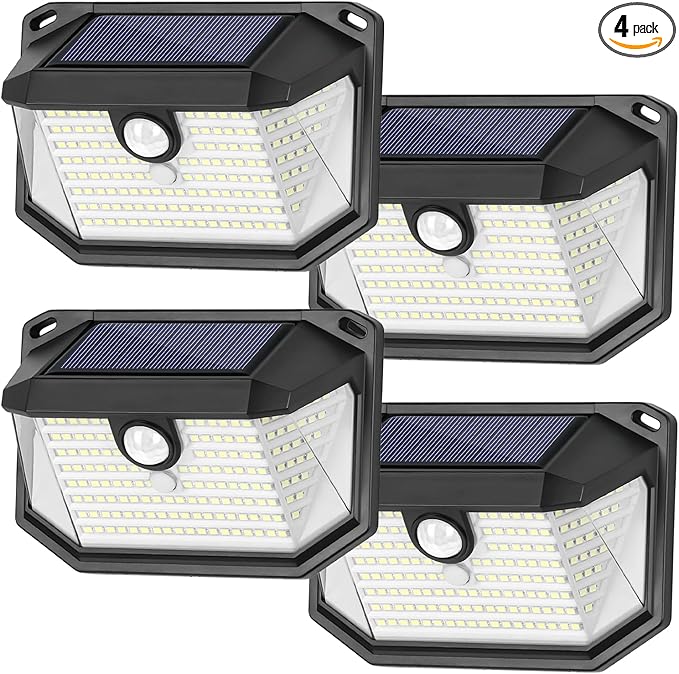 4-Pack Solar Wall Lights Outdoor by Brightever