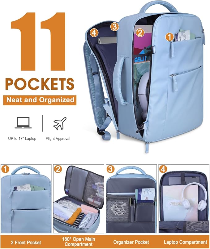 Capolo Travel Backpack for Women Men Waterproof Laptop Backpack Airlines - Image 3
