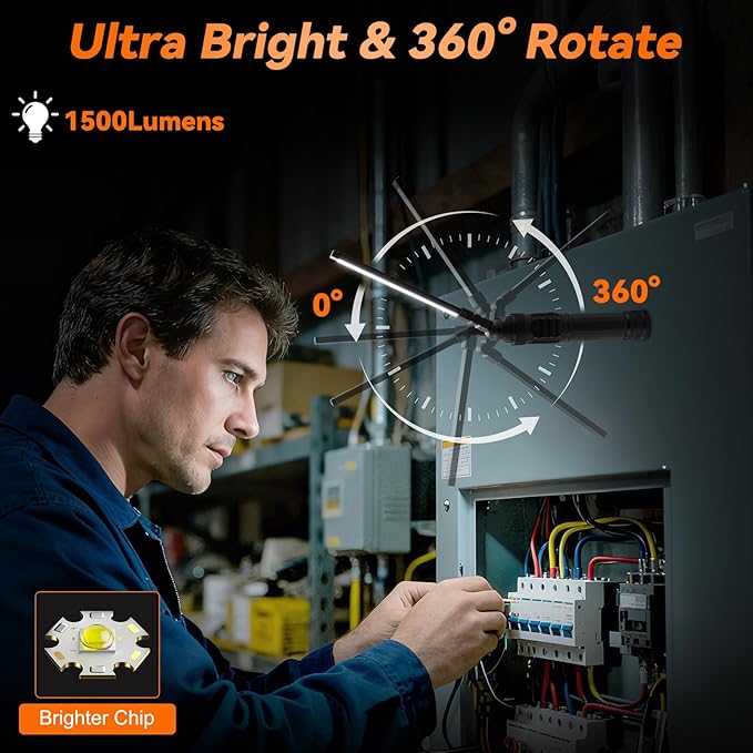 4Pack Magnetic Work Light, All Aluminum & 1500 High Lumens Rechargeable LED - Image 2