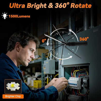 4Pack Magnetic Work Light, All Aluminum & 1500 High Lumens Rechargeable LED - Image 2