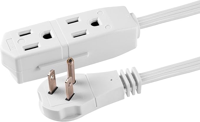 GE 3-Outlet Flat Extension Cord 8 Ft Grounded Extension Cord - Image 6