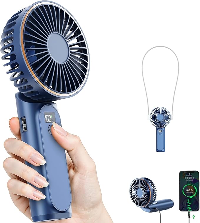 TUNISE Portable Handheld Fan, Portable Fan Rechargeable, 180° Adjustable by TUNISE
