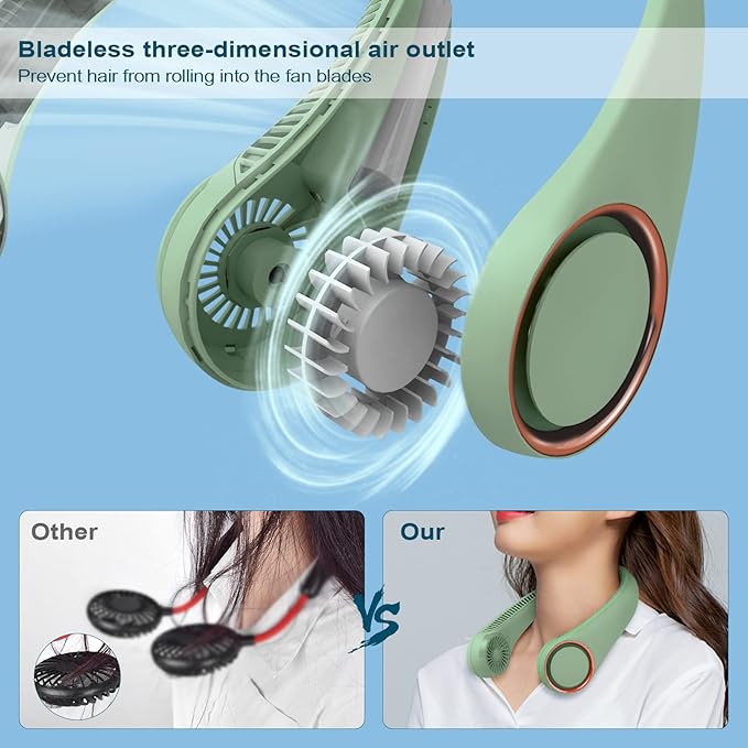 CIVPOWER Neck Fan: Portable Personal Neck Cooling Rechargeable Bladeless Fan - Image 5