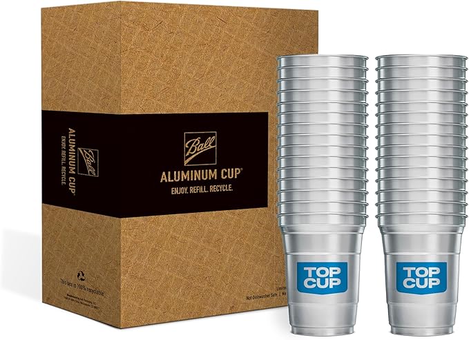 Top Cup – 16 Ounce, Reusable Aluminum Party Cups | Cold-Holding, Recyclable by TopCup