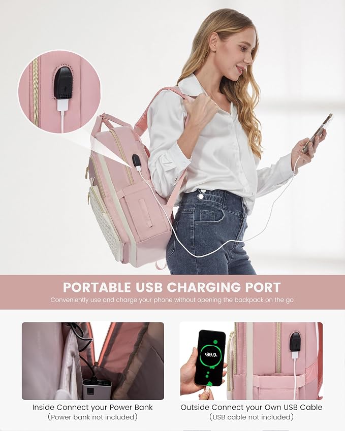 LOVEVOOK Laptop Backpack Purse for Women, 15.6" Laptop Bag for Travel - Image 5