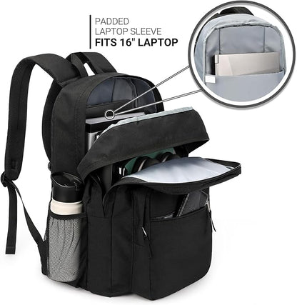 ZORFIN 36L Black Backpack for College, and Travel: Water Resistant Bookbag - Image 5