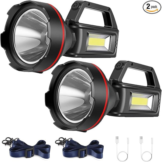 Rechargeable Spotlight Flashlight, High Lumens Handheld Spotlight, LED by SUNPRO