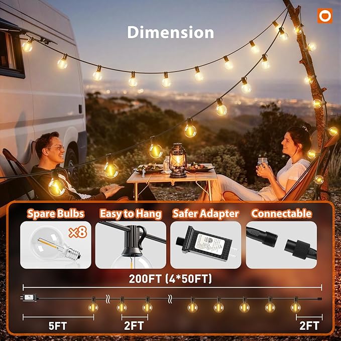 addlon Outdoor String Lights 200FT G40 - Image 5
