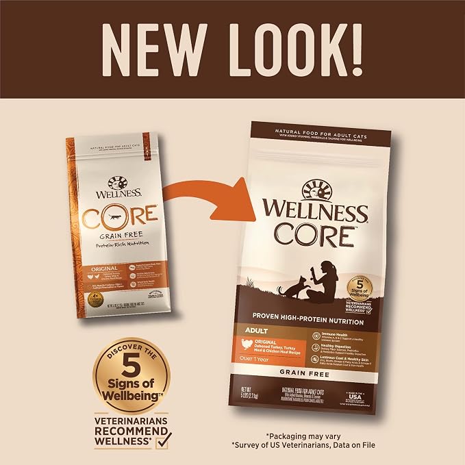 Wellness CORE Adult Dry Cat Food, Grain Free Kibble, Turkey and Chicken Recipe - Image 3
