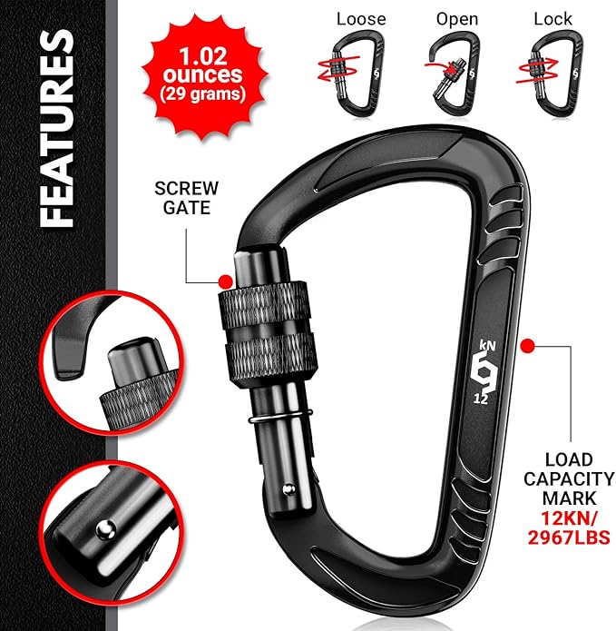 Rhino Produxs 12kN Heavy Duty Carabiner Clips, - Image 3