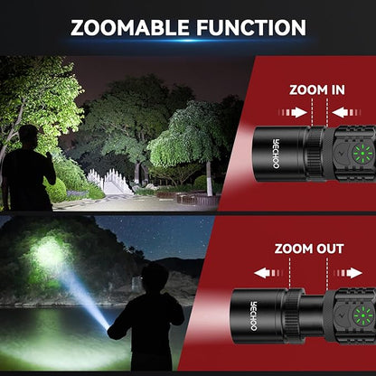 RECHOO Flashlights USB Rechargeable 2 Pack Double Switch S3000L LED Tactical - Image 3