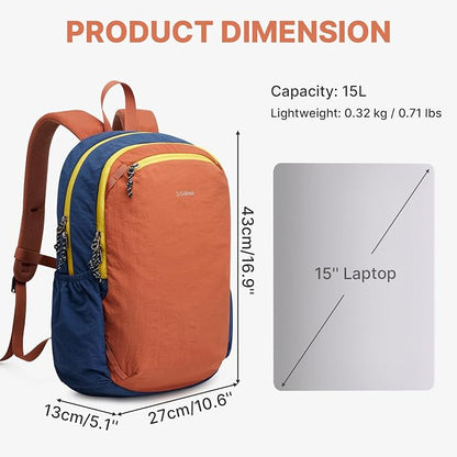 G4Free 15L Hiking Backpack Lightweight Small Travel Backpack Casual Daypack - Image 2