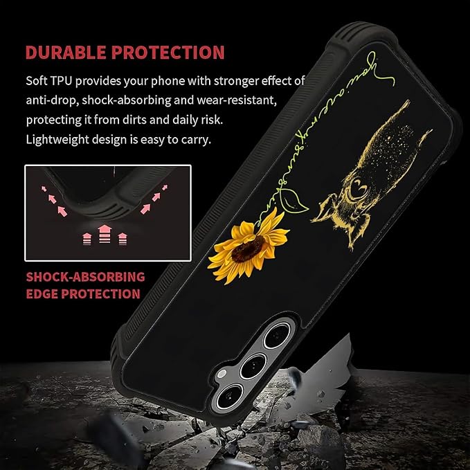 for Samsung Galaxy S24 S25 Plus Case, Pig Sunflower Yellow Sunshine Pattern - Image 6