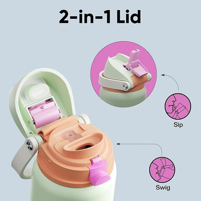 Insulated Water Bottle with Straw - Image 3