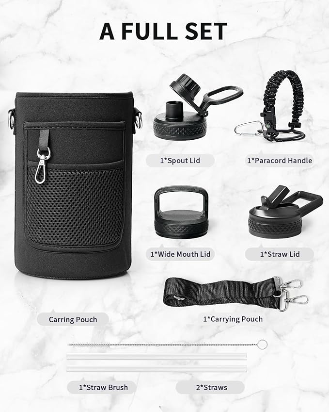 Trebo Water Bottle 64oz with Paracord Handle, Half Gallon Large Vacuum Triple - Image 7