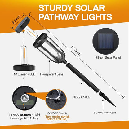 Barleit Solar Lights Outdoor 8 Pack, Solar Pathway Lights, Solar Lights Outdoor - Image 3