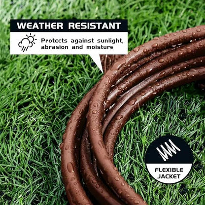 10FT Brown Outdoor Extension Cord-16/3 SJTW Durable Extension Cord - Image 4