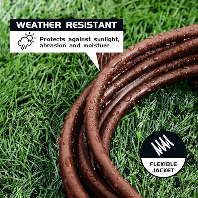 6FT Brown Outdoor Extension Cord-16/3 SJTW Durable Extension Cord - Image 4