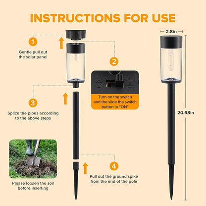 UME 2 Pack Solar Pathway Lights Outdoor, Bright Solar Garden Lights - Image 6