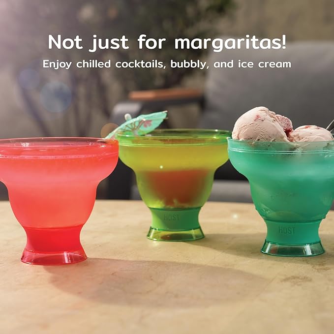 HOST FREEZE Stemless Margarita Glasses, Insulated Plastic Cocktail Glasses - Image 5