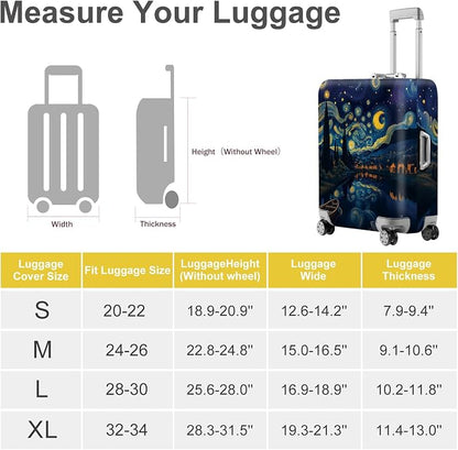 ANNA QUEEN Starry Night Art Luggage Cover, Van Gogh Inspired Suitcase Protector - Image 5