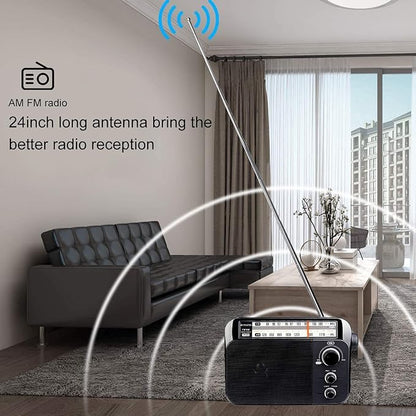Retekess TR604 AM FM Radio, Portable Radio Plug in Wall, D Battery Operated - Image 2