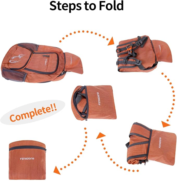 FENGDONG 35L Lightweight Foldable Waterproof Packable Travel Small Hiking - Image 3