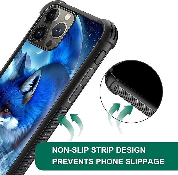 for iPhone 16 Pro Case, Snowy Mountain Fox Lake Pattern Graphic Design Girl Boy - Image 6