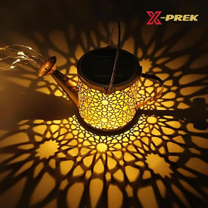 X-PREK Solar Garden Lights Outdoor Lanterns Decoration, Metal Solar Watering - Image 2