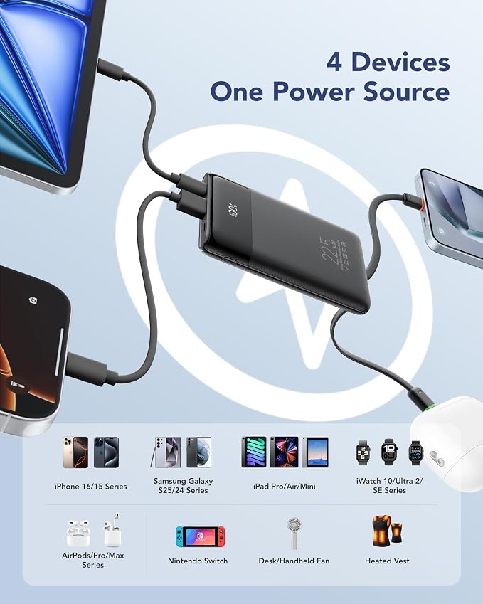 VEGER Portable Charger, Ultra Slim 22.5W Fast Charging - Image 5