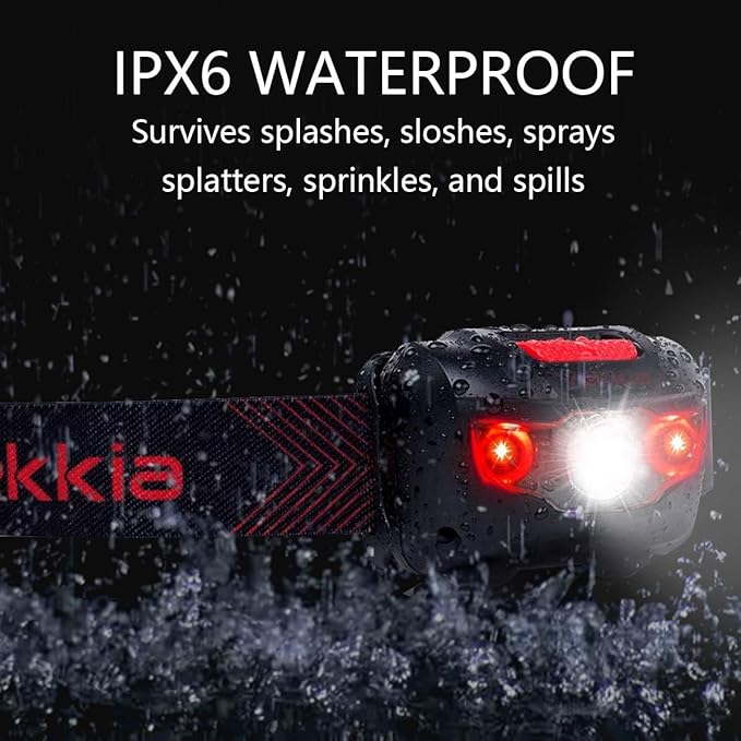 Vekkia Ultra Bright LED Headlamp Flashlight, IPX6 Waterproof Head Lamp - Image 3